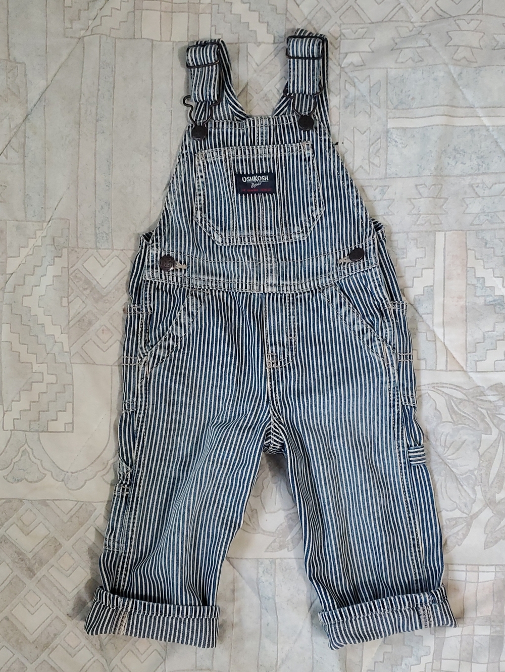 OshKosh Overalls, Railroad Pinstriped Denim, All Real Pockets, 12M